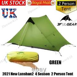 3f Ul Gear 2021 Nouveau 4 Saison Lanshan2 Ultralight Camping 15d Tente 2 Personne Vert