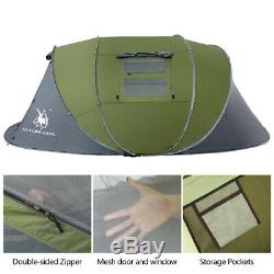 4-6 Personnes Pop Up Tente Double Couche Camping Familial Tente Résistant À L'eau Portable