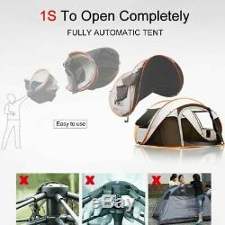 4-6 Personnes Ultraléger Grande Pop Up Camp Automatique Tente Abri Pare-vent Imperméable