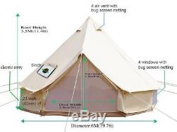 4 Saisons De 6 Mètres De Grande Famille Toile Tente De La Guerre Civile Imperméable Camping Yourte Yourte