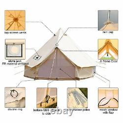 4-season 6m Toile De Coton Bell Tente Imperméable Poêle De Glampe Trou Yurt Tente Uk