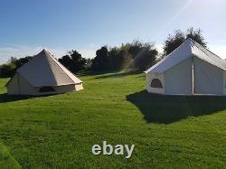 4m Toile De Coton Tente Bell Avec Zippé Dans La Feuille De Fond Par Bell Tent Village