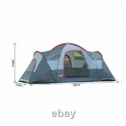 5/6 Personne Léger Camping Tente Blue Storage Compartiments Family Outdoor Uk