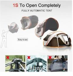 5-8 Homme Automatic Pop Up Tent Shelter Outdoor Randonnée Camping Plage Tente 110 Pouces
