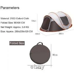 5-8 Homme Automatic Pop Up Tent Shelter Outdoor Randonnée Camping Plage Tente 110in