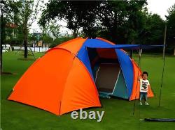 5-8 Personnes Grande Tente De Camping Double Tente De Voyage Étanche 420x220x175cm