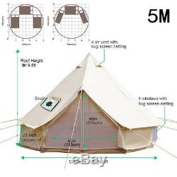 5 M Double Sonnette Imperméable Tente En Toile Robuste Britannique Yourtes Tente Glaming