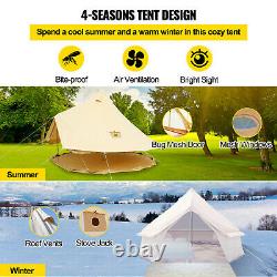 5 Mètres Bell Tente Toile Teepee/tipi Imperméable Camping Extérieur Avec Trou De Poêle