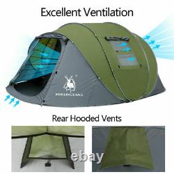 5 Personnes Pop Up Tent Camping Festival Randonnée Shelter Famille Tente Portable Vert