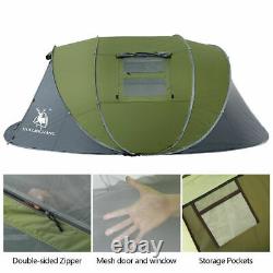 5 Personnes Pop Up Tent Camping Festival Randonnée Shelter Famille Tente Portable Vert