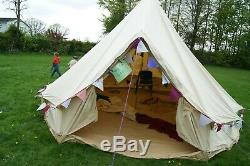 5m Grande Toile De Qualité Boutique Camping Bell Tente Tipi Wigwam + Bruant