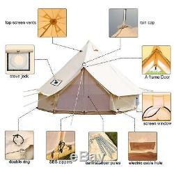 5m Toile De Bell Tente Imperméable Glamping Yourth Tente 4season Camping En Plein Air