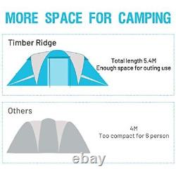 6 Homme Camping Tente Tunnel, Tente Familiale Plus Grande De 5m Avec 2 Chambres