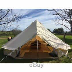 7m Imperméable Glamping Bell Tente De Camping Yourte Toile De Coton 4 Saisons Grande Taille