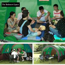 8-10 Personne Famille Grande Double Couche Tunnel Camping Tente Abri Imperméable À L’eau