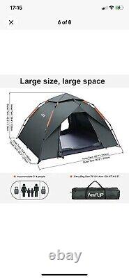 Amflip Camping Tente Automatique 3 Homme Personne Instantanée Tente Pop Up Ultralight Dome