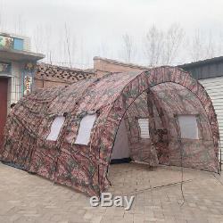 Camouflage Grande Tente Instantanée Famille 1 Chambre 2 Hall Camping Extérieur 8-10 Personnes