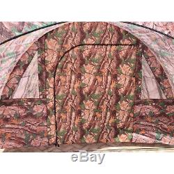 Camouflage Grande Tente Instantanée Famille 1 Chambre 2 Hall Camping Extérieur 8-10 Personnes