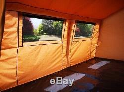 Camping Familial En Plein Air Grande Tente De Maison De Safari De Glamping De Coton 6x3m Avec La Véranda