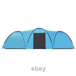 Camping Igloo Tente 650x240x190 CM 8 Personne Bleu
