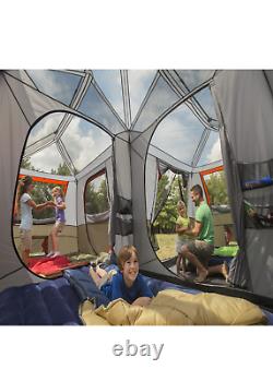 Camping Tente 12 Personne 16' X 16' Cabine Instantanée Abri Extérieur 3 Chambres Rainfly
