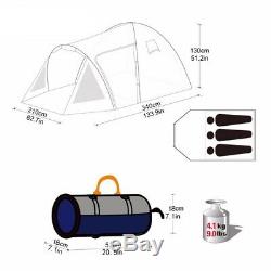 Camping Tente Étanche Double Couche Grande Tente Pop-up 3-4 Personne Famille Tentes