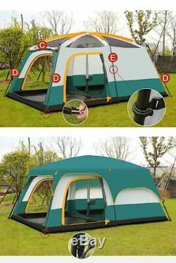 Camping Tente Ultra-grand Double Couche Extérieure Living Chambres Famille