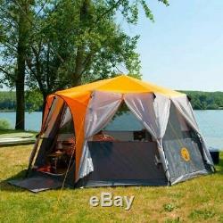 Coleman Cortes Octagon 8 Personne Famille Tente Orange Glamping Camping De Luxe Grand