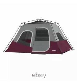 Core Instant Cabin 11 X 9 Foot 6 Person Cabin Tent Air Vents Loft Red New In Box