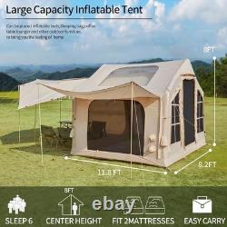 DanCoom Tente de camping gonflable avec grandes bâches, tente familiale gonflable pour 4/6/8 personnes