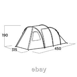 Easy Camp Hidra 5, tente familiale 5 personnes, grande tente tunnel de camping verte