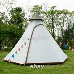 Énorme Imperméable À L'eau Double-layer Family Indian Style Teepee Camping Tent