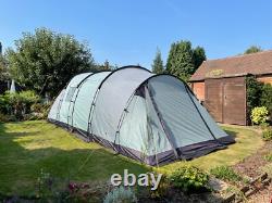 Ensemble de tente tunnel Vango Tigris 800 pour 8 personnes avec véritable empreinte et tapis.