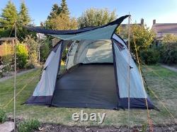 Ensemble de tente tunnel Vango Tigris 800 pour 8 personnes avec véritable empreinte et tapis.