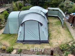Ensemble de tente tunnel Vango Tigris 800 pour 8 personnes avec véritable empreinte et tapis.
