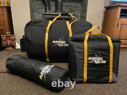 Ensemble de tente tunnel Vango Tigris 800 pour 8 personnes avec véritable empreinte et tapis.