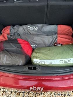 Équipement de camping (ensemble complet) Tente OEX Coyote III, sac de couchage momie + chaises Vango