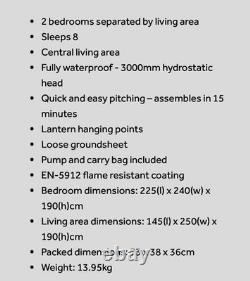 Eurohike Genus 800, tente gonflable pour 8 personnes et plus