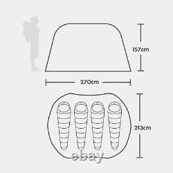 Eurohike Pop 400 Tente Double Peau Imperméable, Tente Pop-Up, Équipement de Camping