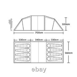 Eurohike Sendero 8 XL Abri de camping familial grand tunnel 8 places