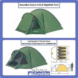 Eurohike tente Nightfall Deluxe Cairns 4 personnes avec chambre et espace porche