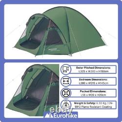 Eurohike tente Nightfall Deluxe Cairns 4 personnes avec chambre et espace porche