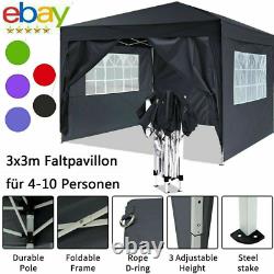 Gazebo Pop Up 3 X3/6m Imperméable Tente Grande Fête De Mariage Camping Party Canopy