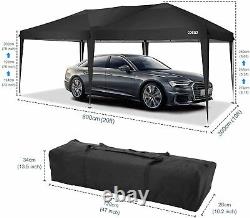 Gazebo Pop Up 3 X3/6m Imperméable Tente Grande Fête De Mariage Camping Party Canopy