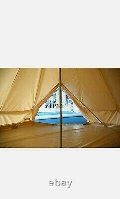 Glamping Cotton Canvas Bell Tent 5m Waterproof Four-season Family Camping Yurts