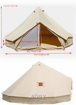 Glamping Toile De Coton De Bell Tente 5m Imperméable Quatre Saisons Camping Familial Yourtes