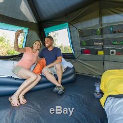 Grand 10 Personne Tente Instantanée Cabin Rest Noir Blackout De Windows Camping En Plein Air