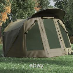 Grand 2-3 Homme Fortress Carp Fishing Tent Camping Picnic Bivvy Avec Abri À Hotte