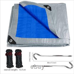 Grand Tarp en Toile Imperméable Tente de Camping Couverture de Jardin Protection contre la Pluie Auvent Ombre de Plage