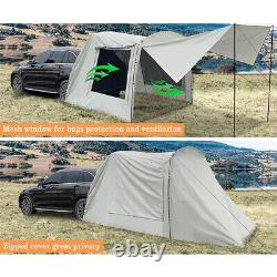 'Grand espace de tente de camping pour coffre de voiture imperméable à l'eau, extension pour abri de hayon de SUV au soleil'